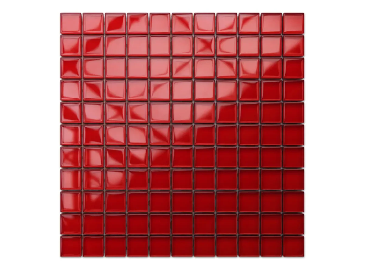 MOZAIKA SZKLANA CZERWONA RED 30x30cm 8mm – dekoracyjne do wnętrz – Szklane Mozaiki