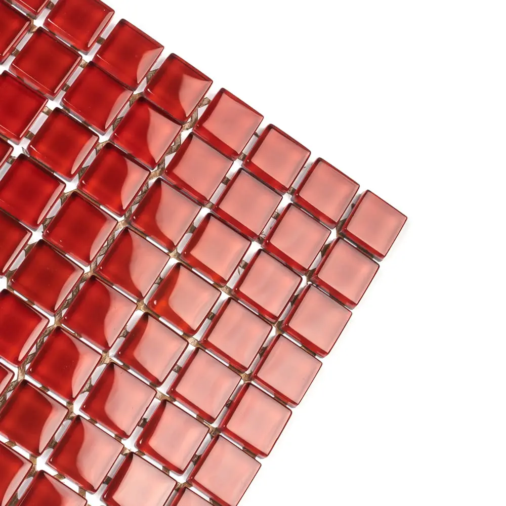 MOZAIKA SZKLANA CZERWONA RED 30x30cm 8mm – dekoracyjne do wnętrz – Szklane Mozaiki