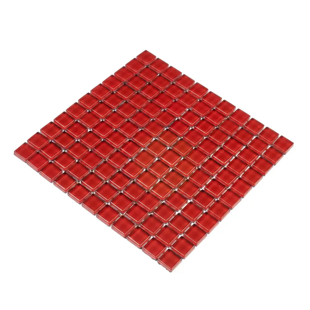 MOZAIKA SZKLANA CZERWONA RED 30x30cm 8mm – dekoracyjne do wnętrz – Szklane Mozaiki