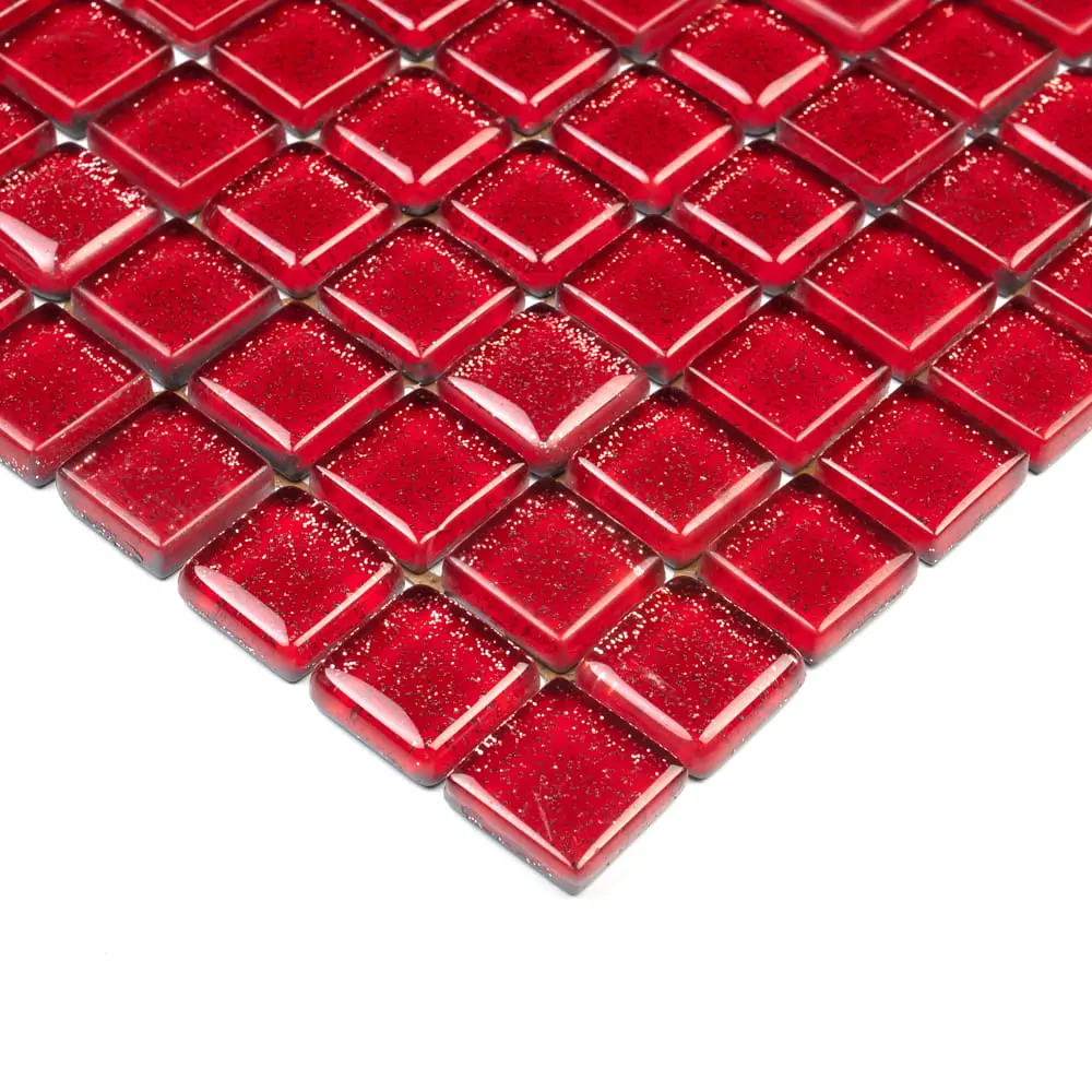 MOZAIKA SZKLANA CZERWONA RED BROKAT 30x30cm 8mm – dekoracyjne do wnętrz – Szklane Mozaiki