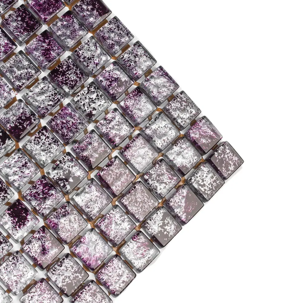 MOZAIKA SZKLANA FIOLET SILVER 30x30cm 8mm – dekoracyjne do wnętrz – Szklane Mozaiki