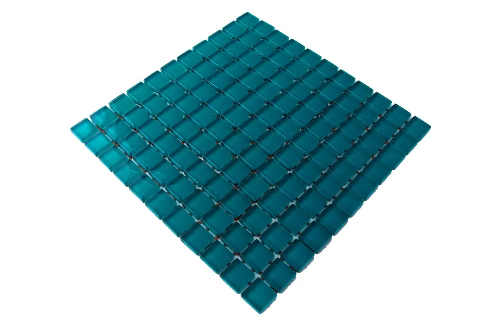 MOZAIKA SZKLANA NIEBIESKA TURKUS 30x30cm 8mm – dekoracyjne do wnętrz – Szklane Mozaiki