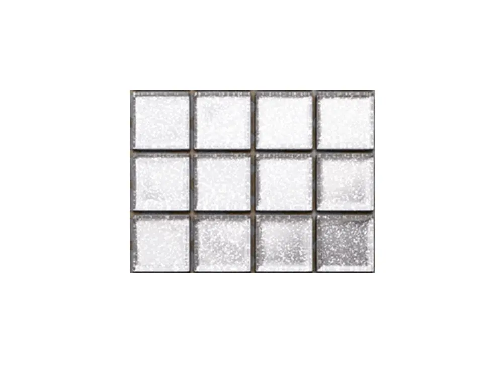 MOZAIKA SZKLANA SREBRNA SILVER BROKAT  30x30cm 8mm – dekoracyjne do wnętrz – Szklane Mozaiki
