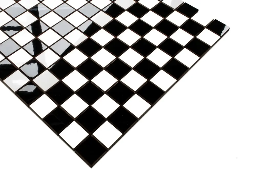 MOZAIKA CERAMICZNA CZARNA / BIAŁA (SZACHOWNICA) kostka 2.5 30X30cm – dekoracyjne do wnętrz – Szklane Mozaiki