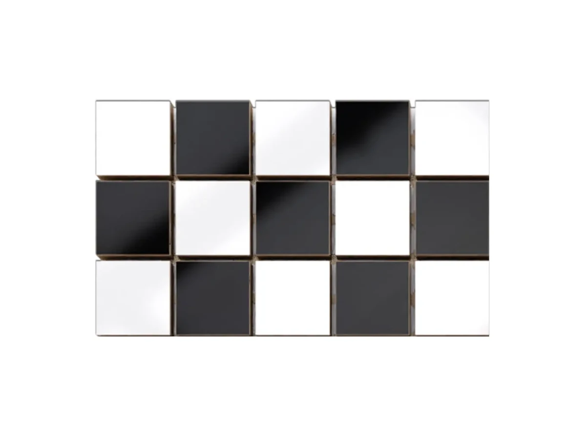 MOZAIKA CERAMICZNA CZARNA / BIAŁA (SZACHOWNICA) kostka 2.5 30X30cm – dekoracyjne do wnętrz – Szklane Mozaiki
