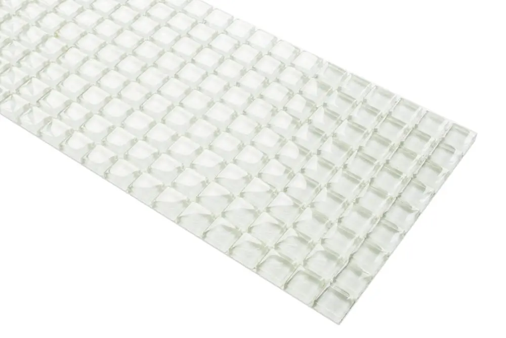 MOZAIKA SZKLANA WHITE DROBNA KOSTKA  (BIAŁA) 30X15cm 8mm – dekoracyjne do wnętrz – Szklane Mozaiki