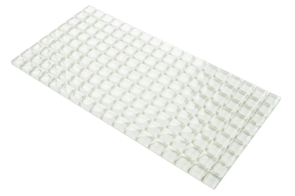MOZAIKA SZKLANA WHITE DROBNA KOSTKA  (BIAŁA) 30X15cm 8mm – dekoracyjne do wnętrz – Szklane Mozaiki
