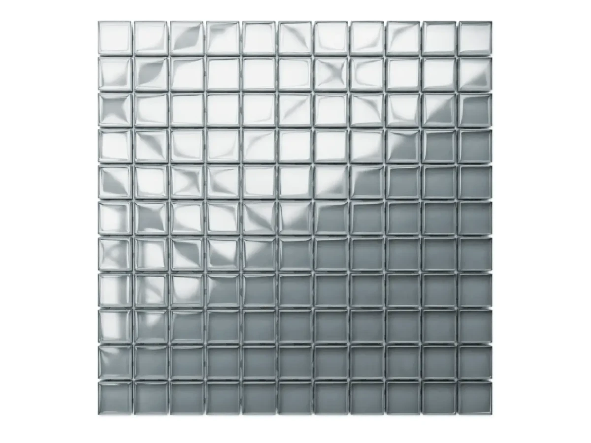 MOZAIKA SZKLANA SZARA POPIEL 30X30CM – dekoracyjne do wnętrz – Szklane Mozaiki