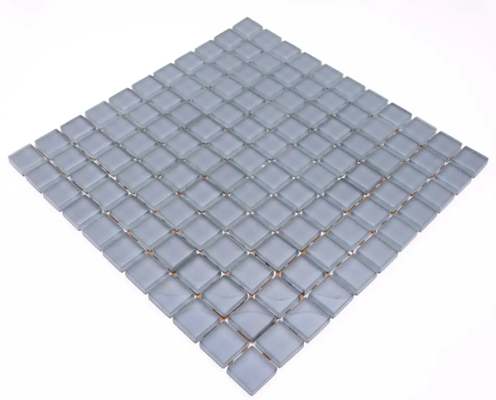MOZAIKA SZKLANA SZARA POPIEL 30X30CM – dekoracyjne do wnętrz – Szklane Mozaiki