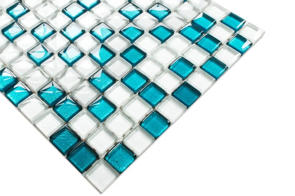 MOZAIKA SZKLANA AZZURO WHITE NIEBIESKA BIAŁA MIX 30X30CM – dekoracyjne do wnętrz – Szklane Mozaiki