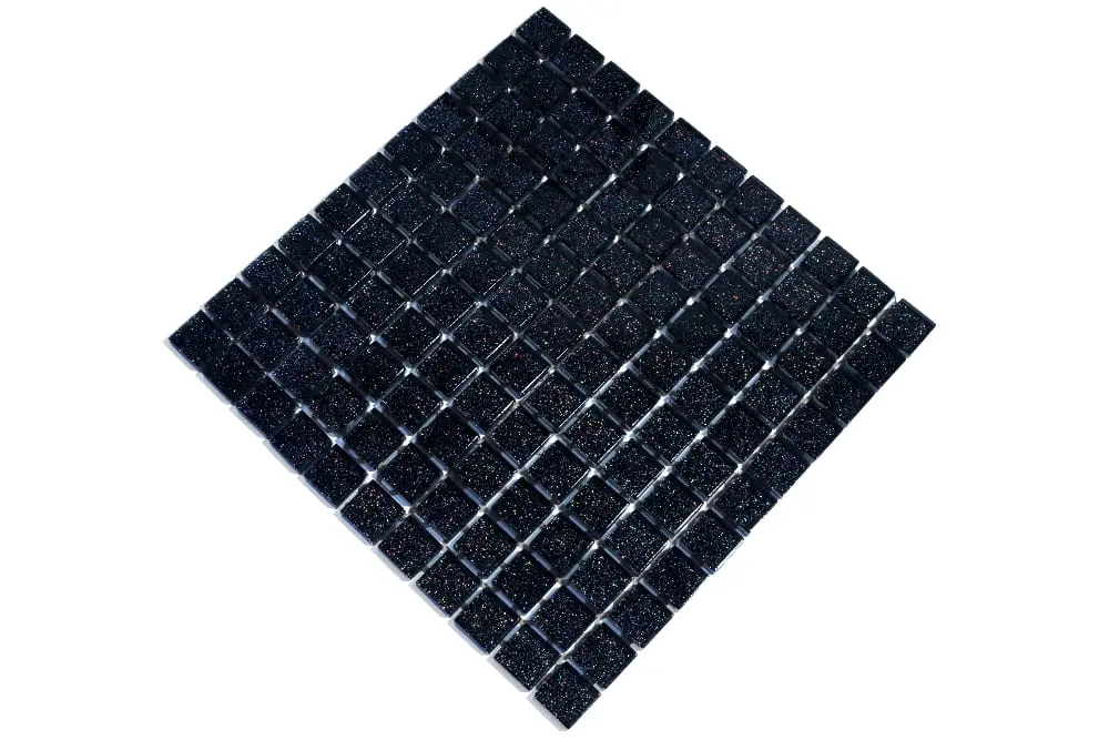 MOZAIKA SZKLANA CZARNA NERO BROKAT HOLOGRAFICZNY – dekoracyjne do wnętrz – Szklane Mozaiki