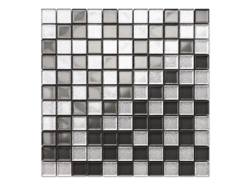 MOZAIKA SZKLANA GRAFIT SILVER BROKAT MIX 30X30