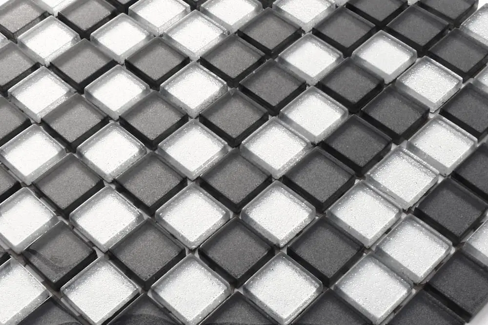 MOZAIKA SZKLANA GRAFIT SILVER BROKAT MIX 30X30 – dekoracyjne do wnętrz – Szklane Mozaiki