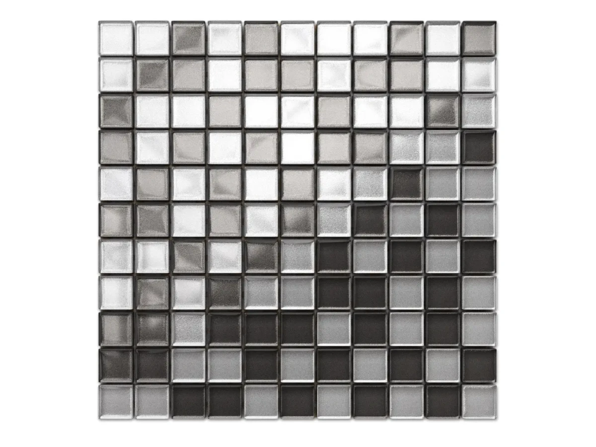 MOZAIKA SZKLANA GRAFIT SZARY METALIK 30x30 – dekoracyjne do wnętrz – Szklane Mozaiki