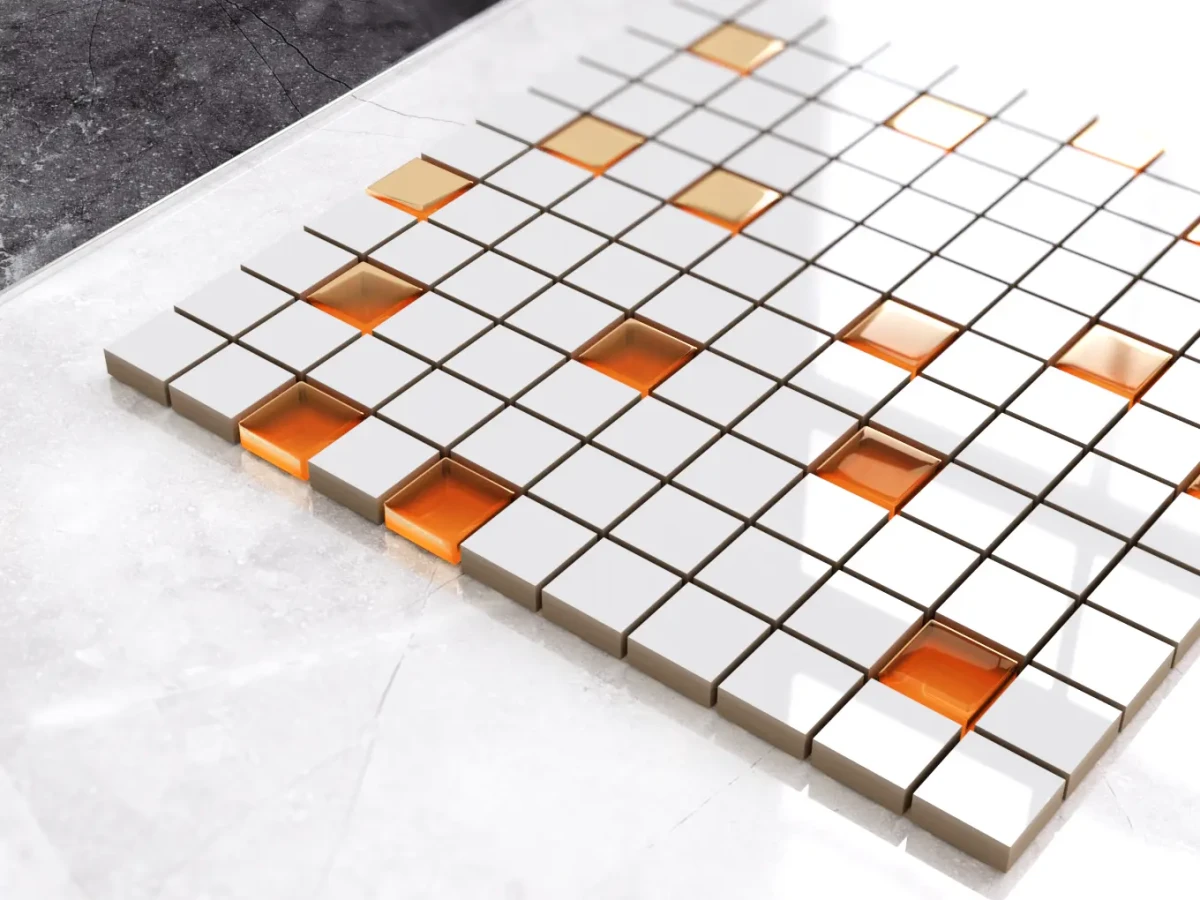MOZAIKA CERAMICZNA SZKLANA ORANGE GIALLO POMARAŃCZ – dekoracyjne do wnętrz – Szklane Mozaiki