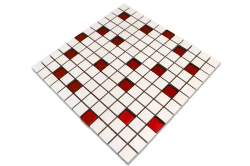 MOZAIKA CERAMICZNA SZKLANA KARMAZYN CZERWONA