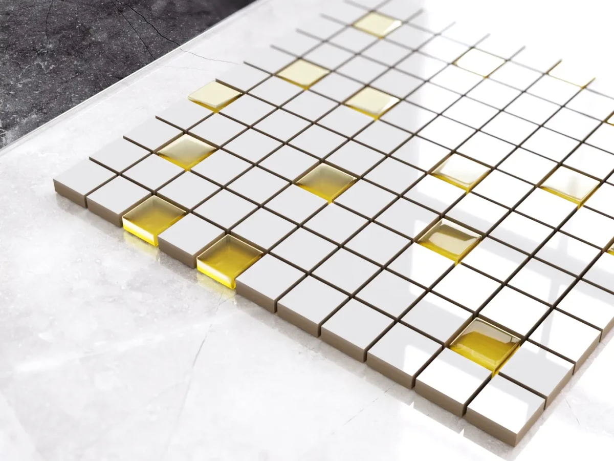 MOZAIKA CERAMICZNA SZKLANA ŻÓŁTA – dekoracyjne do wnętrz – Szklane Mozaiki