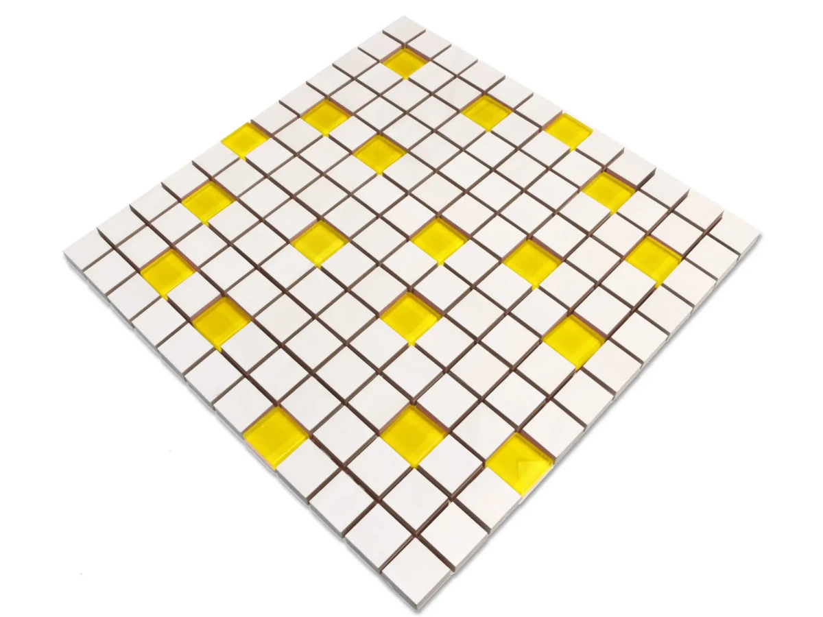 MOZAIKA CERAMICZNA SZKLANA ŻÓŁTA – dekoracyjne do wnętrz – Szklane Mozaiki