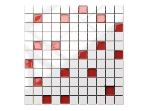 MOZAIKA CERAMICZNA SZKLANA BIAŁA CZERWONA RED