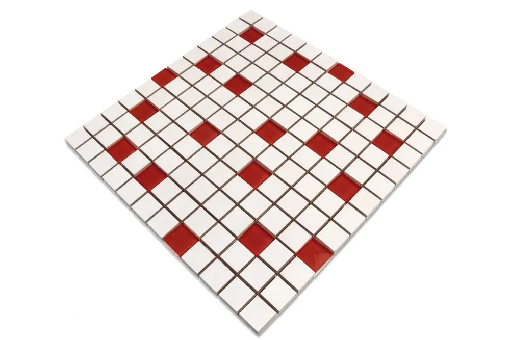MOZAIKA CERAMICZNA SZKLANA BIAŁA CZERWONA RED – dekoracyjne do wnętrz – Szklane Mozaiki