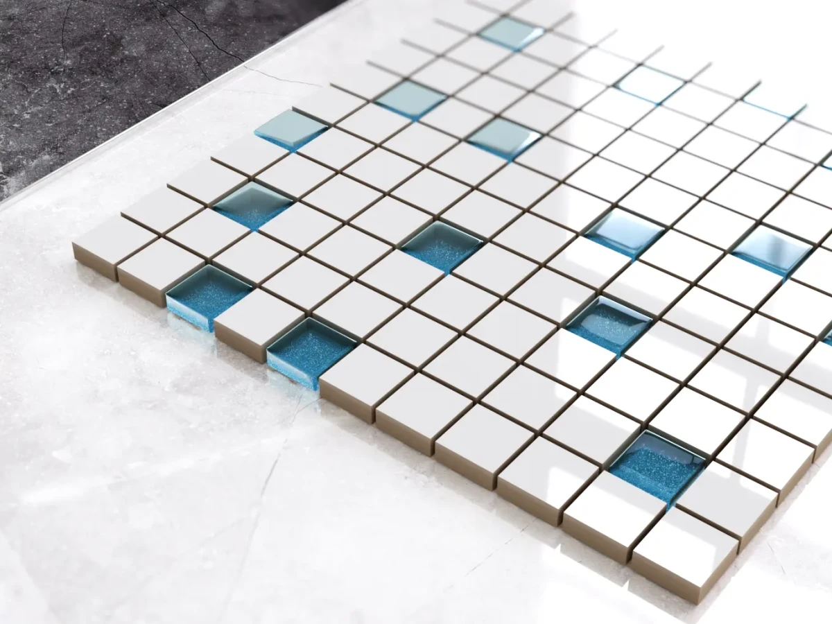 MOZAIKA CERAMICZNA SZKLANA AZZURO NIEBIESKA – dekoracyjne do wnętrz – Szklane Mozaiki