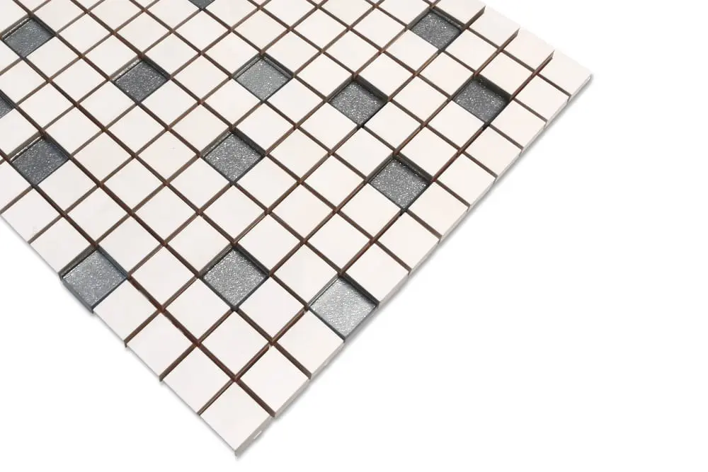 MOZAIKA CERAMICZNA SZKLANA SILVER BROKAT SREBRNA – dekoracyjne do wnętrz – Szklane Mozaiki