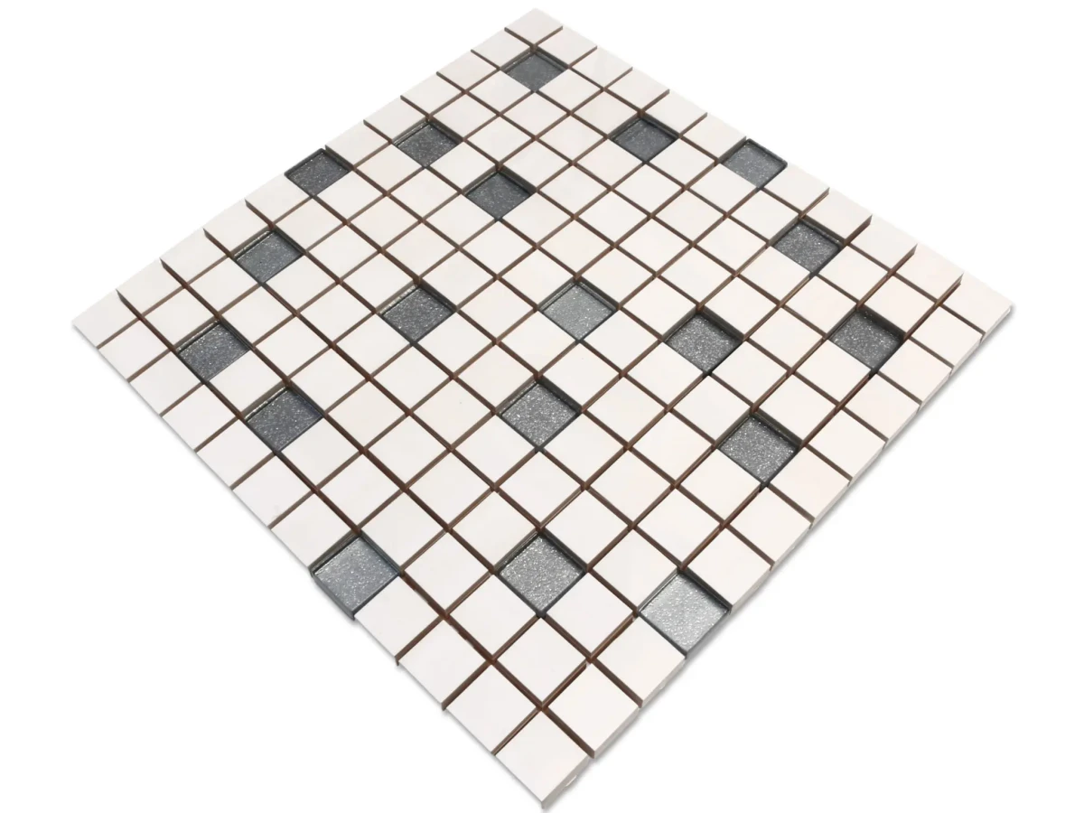 MOZAIKA CERAMICZNA SZKLANA SILVER BROKAT SREBRNA – dekoracyjne do wnętrz – Szklane Mozaiki