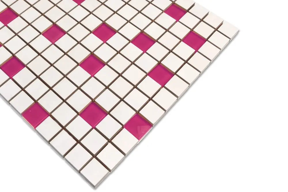 MOZAIKA CERAMICZNA SZKLANA PIWONIA FIOLET – dekoracyjne do wnętrz – Szklane Mozaiki