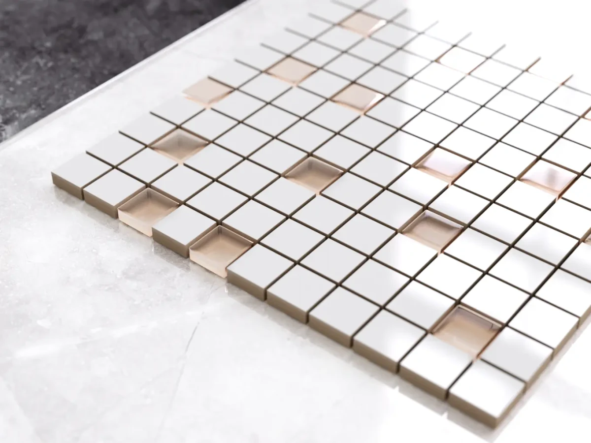 MOZAIKA CERAMICZNA SZKLANA CAPPUCCINO JASNY BEŻ – dekoracyjne do wnętrz – Szklane Mozaiki