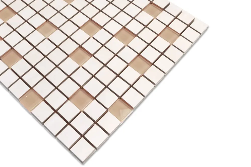 MOZAIKA CERAMICZNA SZKLANA CAPPUCCINO JASNY BEŻ – dekoracyjne do wnętrz – Szklane Mozaiki