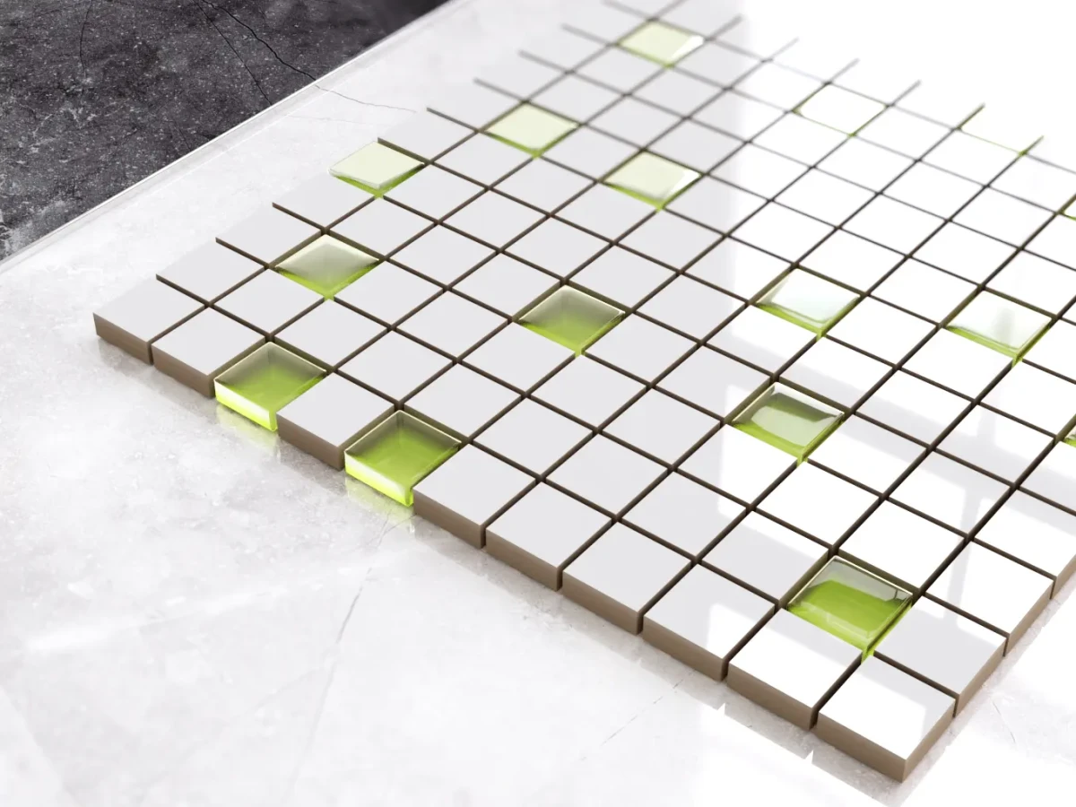 MOZAIKA CERAMICZNA SZKLANA ZEFIR ZIELONA GREEN – dekoracyjne do wnętrz – Szklane Mozaiki