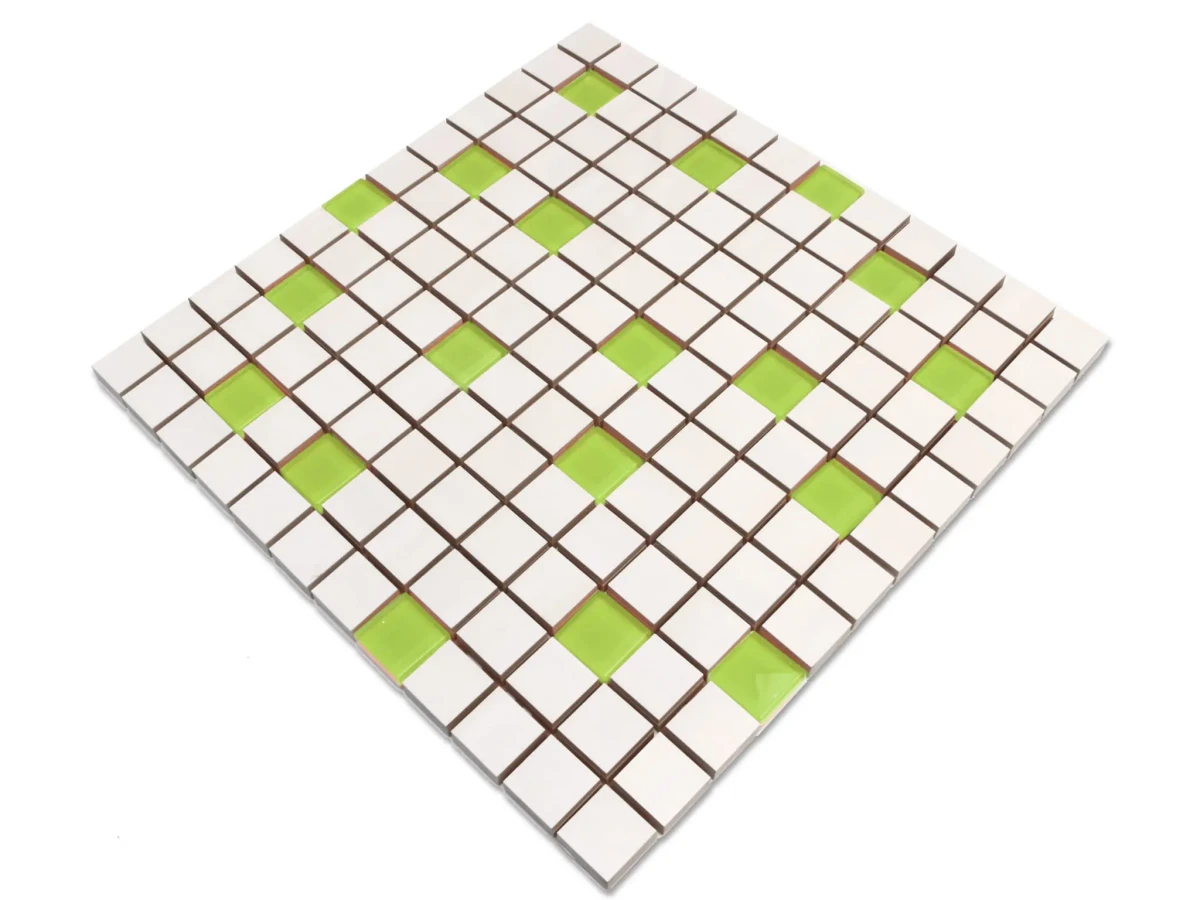 MOZAIKA CERAMICZNA SZKLANA ZEFIR ZIELONA GREEN – dekoracyjne do wnętrz – Szklane Mozaiki