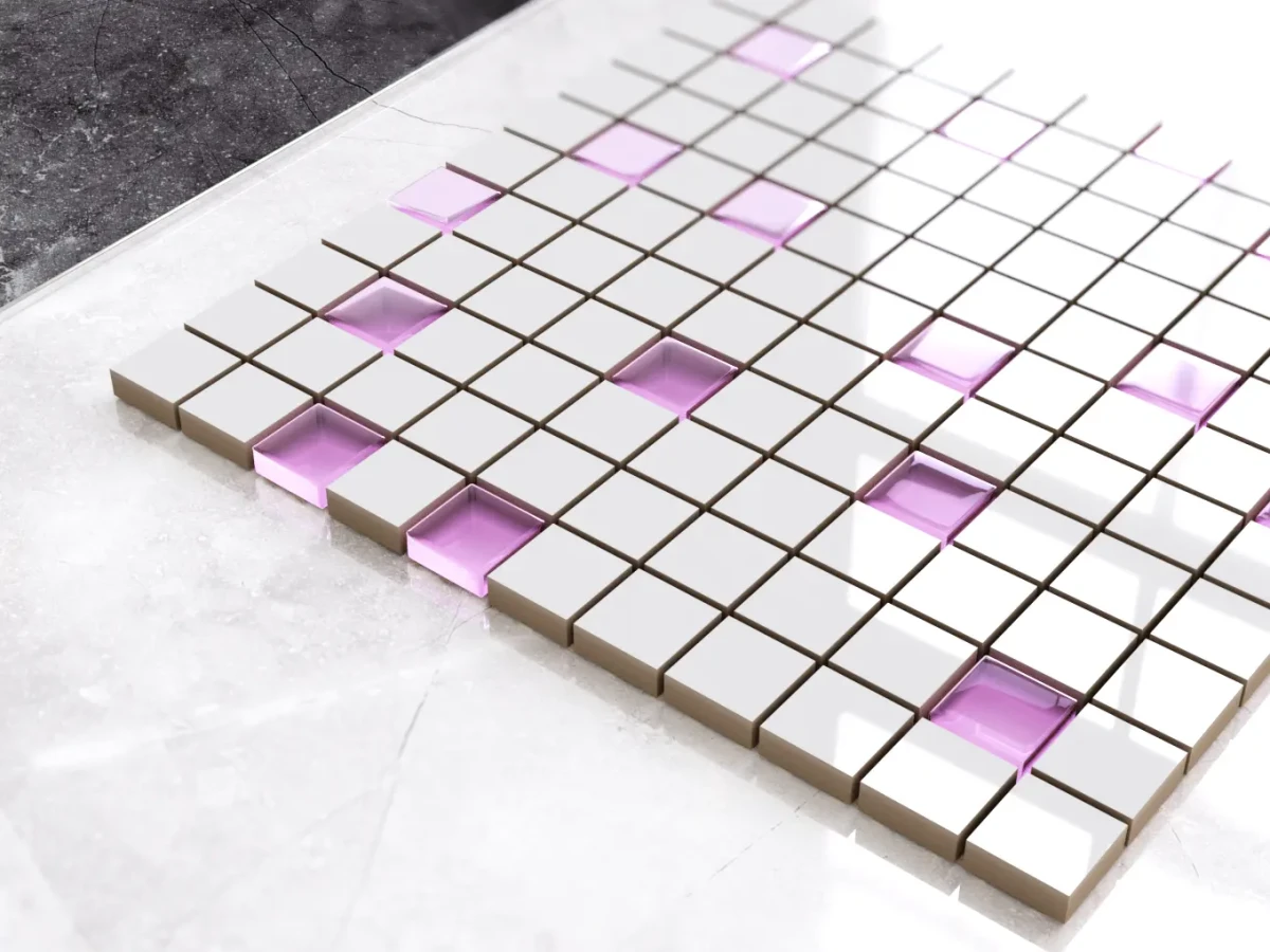 MOZAIKA CERAMICZNA SZKLANA VIOLA FIOLET RÓŻ – dekoracyjne do wnętrz – Szklane Mozaiki