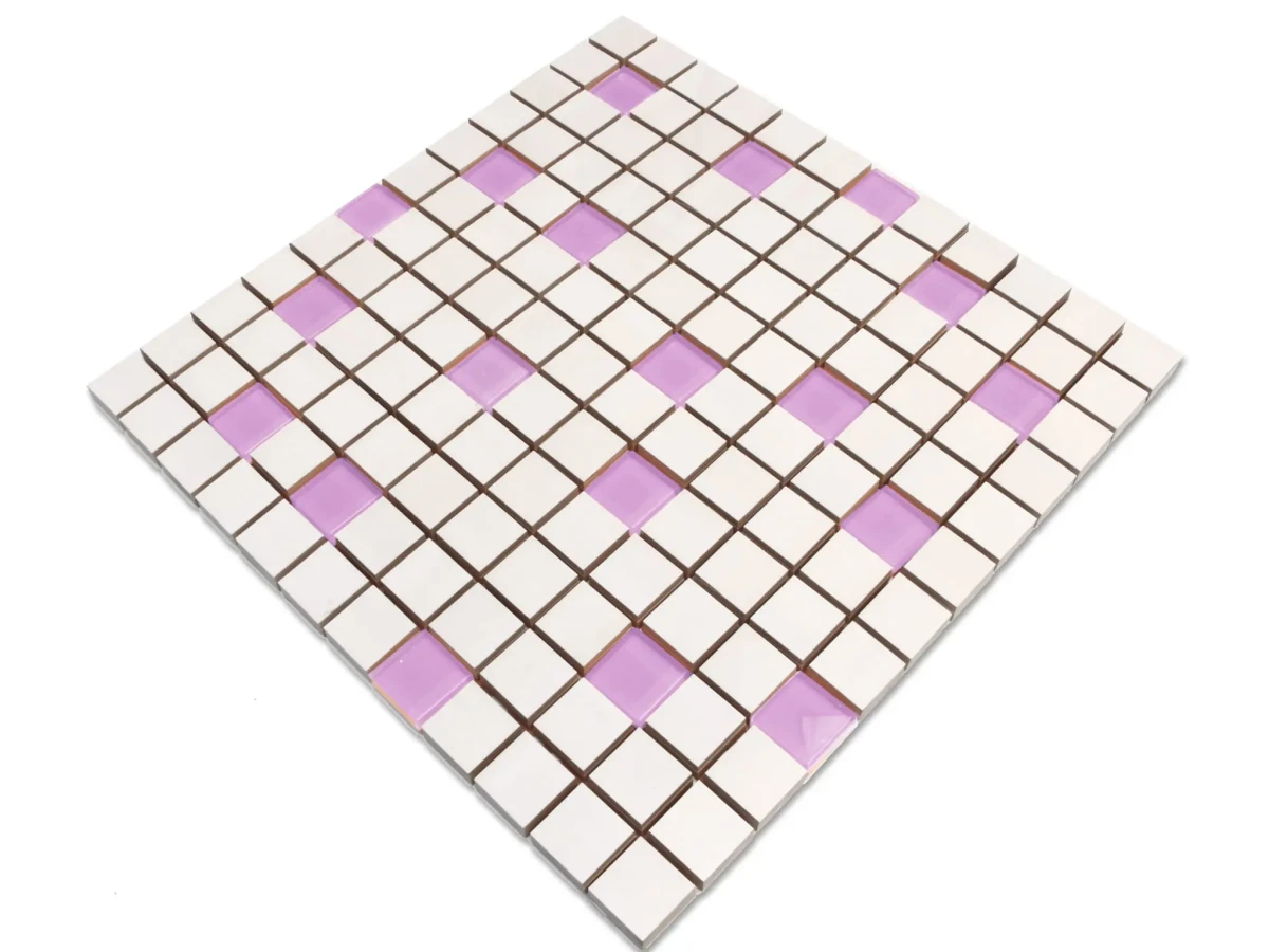 MOZAIKA CERAMICZNA SZKLANA VIOLA FIOLET RÓŻ – dekoracyjne do wnętrz – Szklane Mozaiki