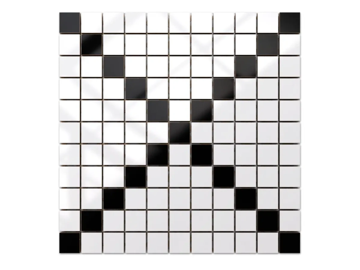 MOZAIKA CERAMICZNA Geometric® 1 CZARNA BIAŁA – dekoracyjne do wnętrz – Szklane Mozaiki