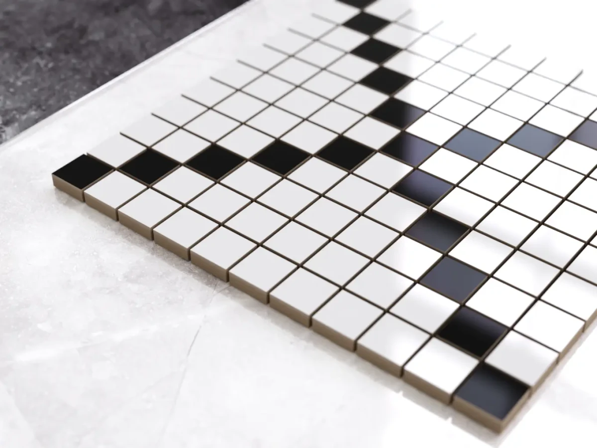 MOZAIKA CERAMICZNA Geometric® 1 CZARNA BIAŁA – dekoracyjne do wnętrz – Szklane Mozaiki
