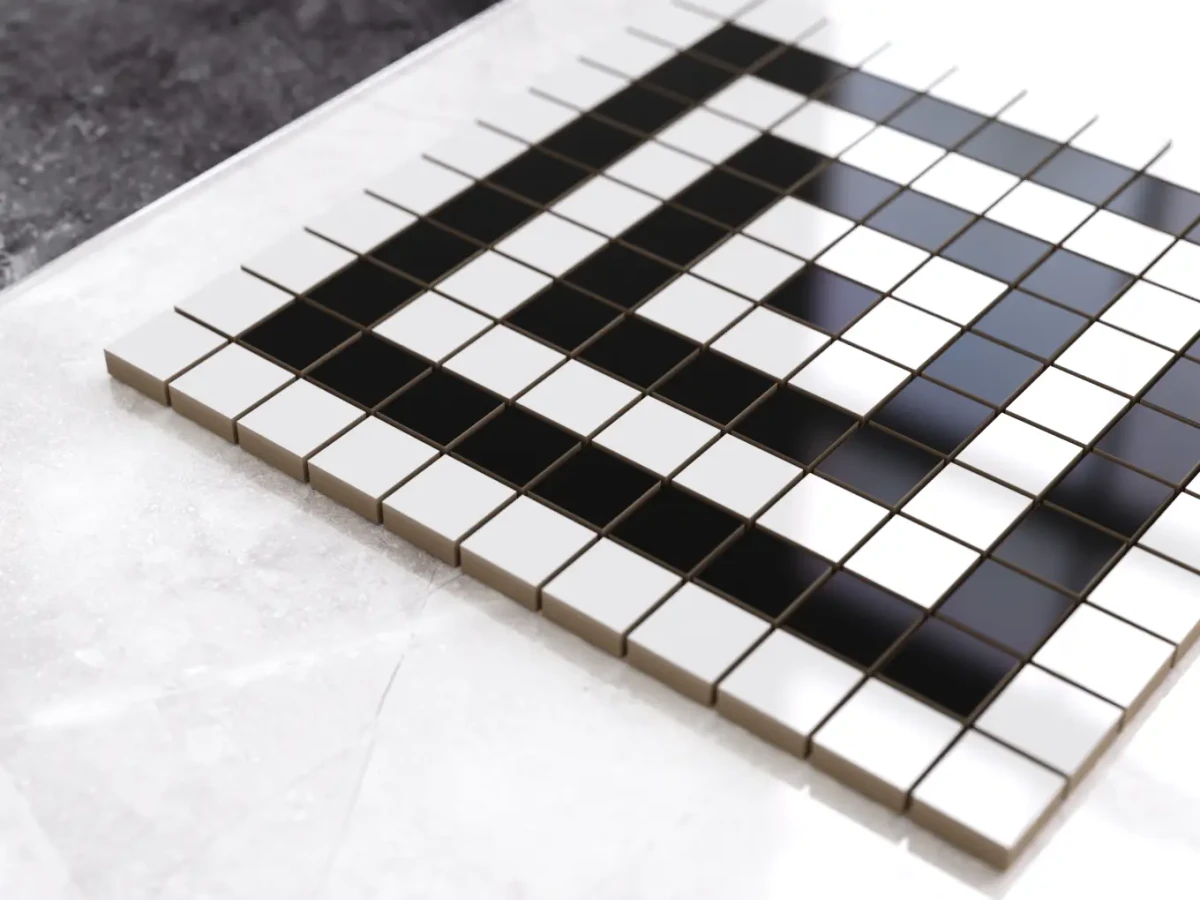MOZAIKA CERAMICZNA Geometric® 2 CZARNA BIAŁA – dekoracyjne do wnętrz – Szklane Mozaiki