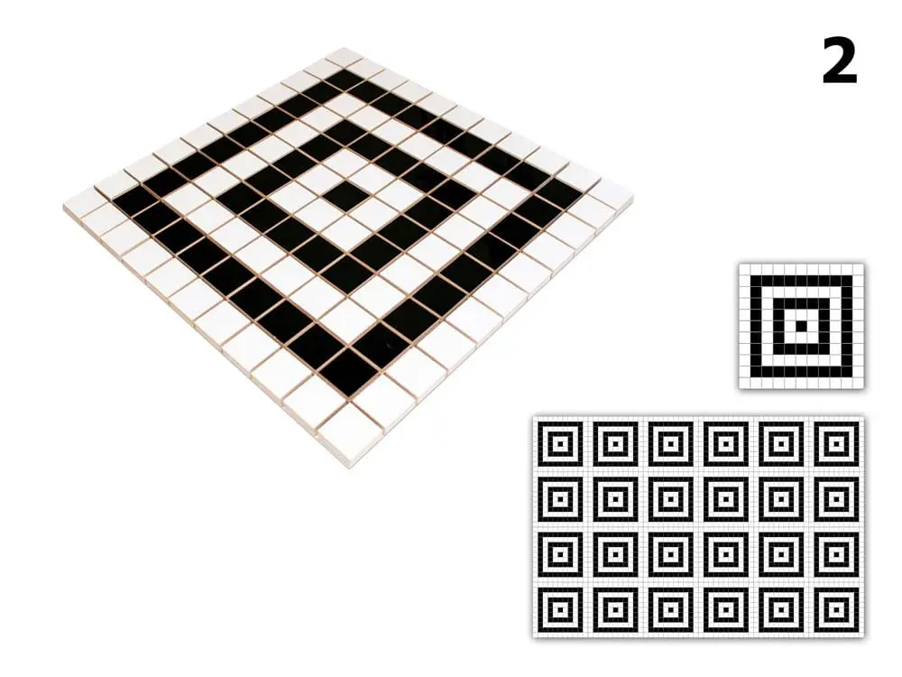 MOZAIKA CERAMICZNA Geometric® 2 CZARNA BIAŁA – dekoracyjne do wnętrz – Szklane Mozaiki
