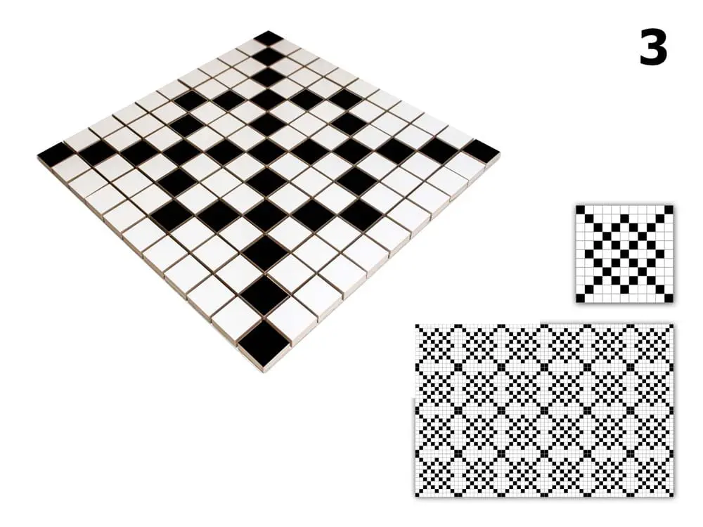 MOZAIKA CERAMICZNA Geometric® 3 CZARNA BIAŁA – dekoracyjne do wnętrz – Szklane Mozaiki