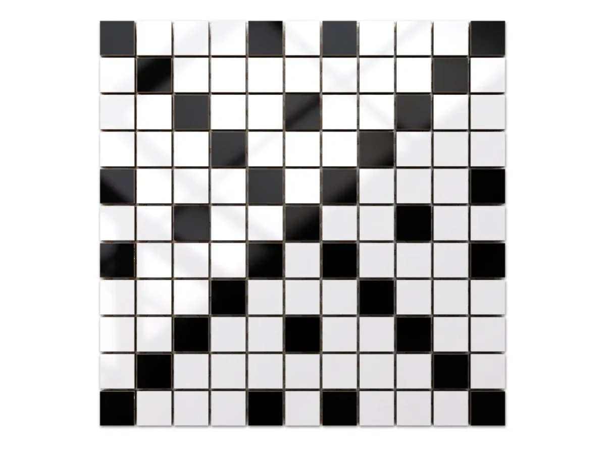 MOZAIKA CERAMICZNA Geometric® 4 CZARNA BIAŁA – dekoracyjne do wnętrz – Szklane Mozaiki