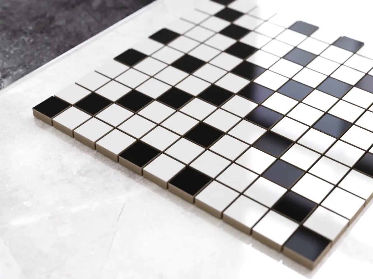 MOZAIKA CERAMICZNA Geometric® 4 CZARNA BIAŁA – dekoracyjne do wnętrz – Szklane Mozaiki