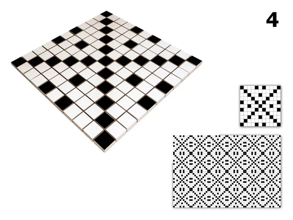 MOZAIKA CERAMICZNA Geometric® 4 CZARNA BIAŁA – dekoracyjne do wnętrz – Szklane Mozaiki
