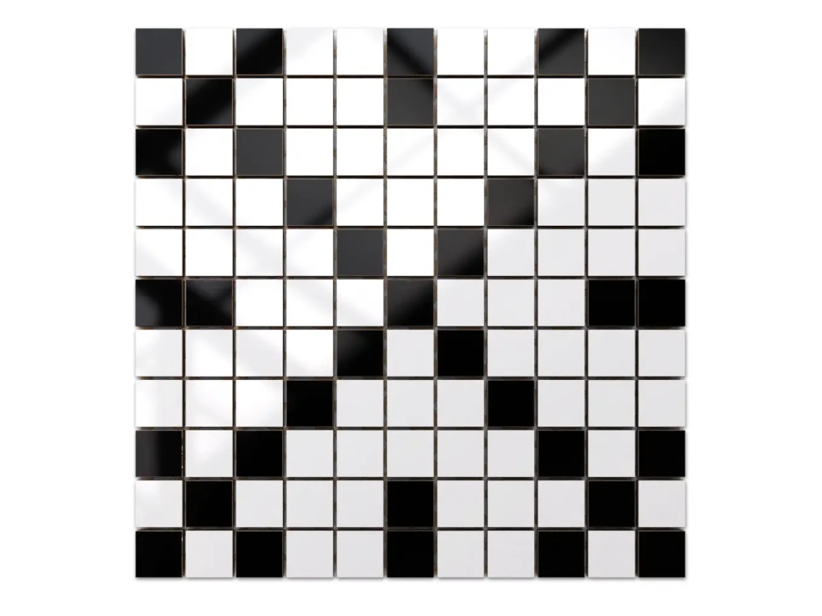 MOZAIKA CERAMICZNA Geometric® 6 CZARNA BIAŁA – dekoracyjne do wnętrz – Szklane Mozaiki