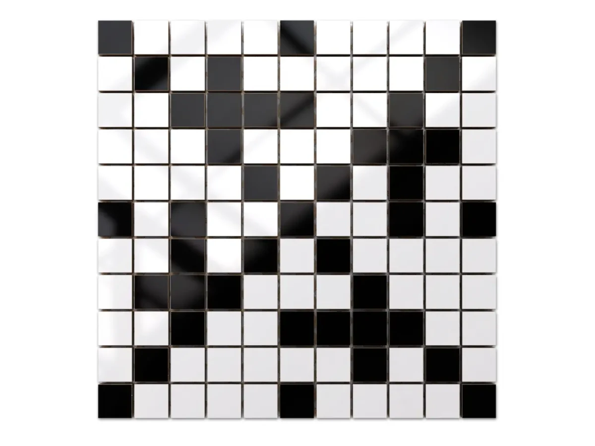 MOZAIKA CERAMICZNA Geometric® 7 CZARNA BIAŁA – dekoracyjne do wnętrz – Szklane Mozaiki