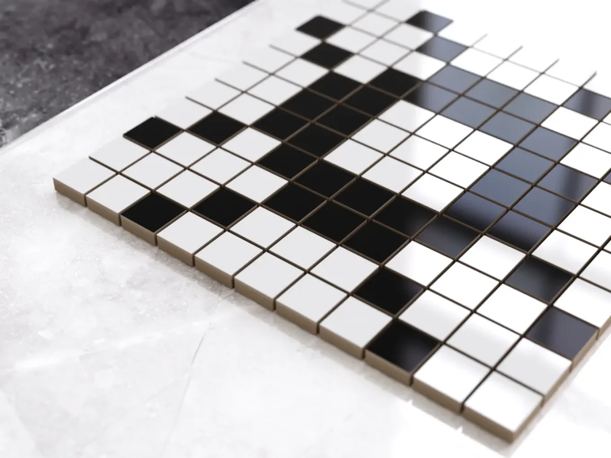 MOZAIKA CERAMICZNA Geometric® 9 CZARNA BIAŁA – dekoracyjne do wnętrz – Szklane Mozaiki