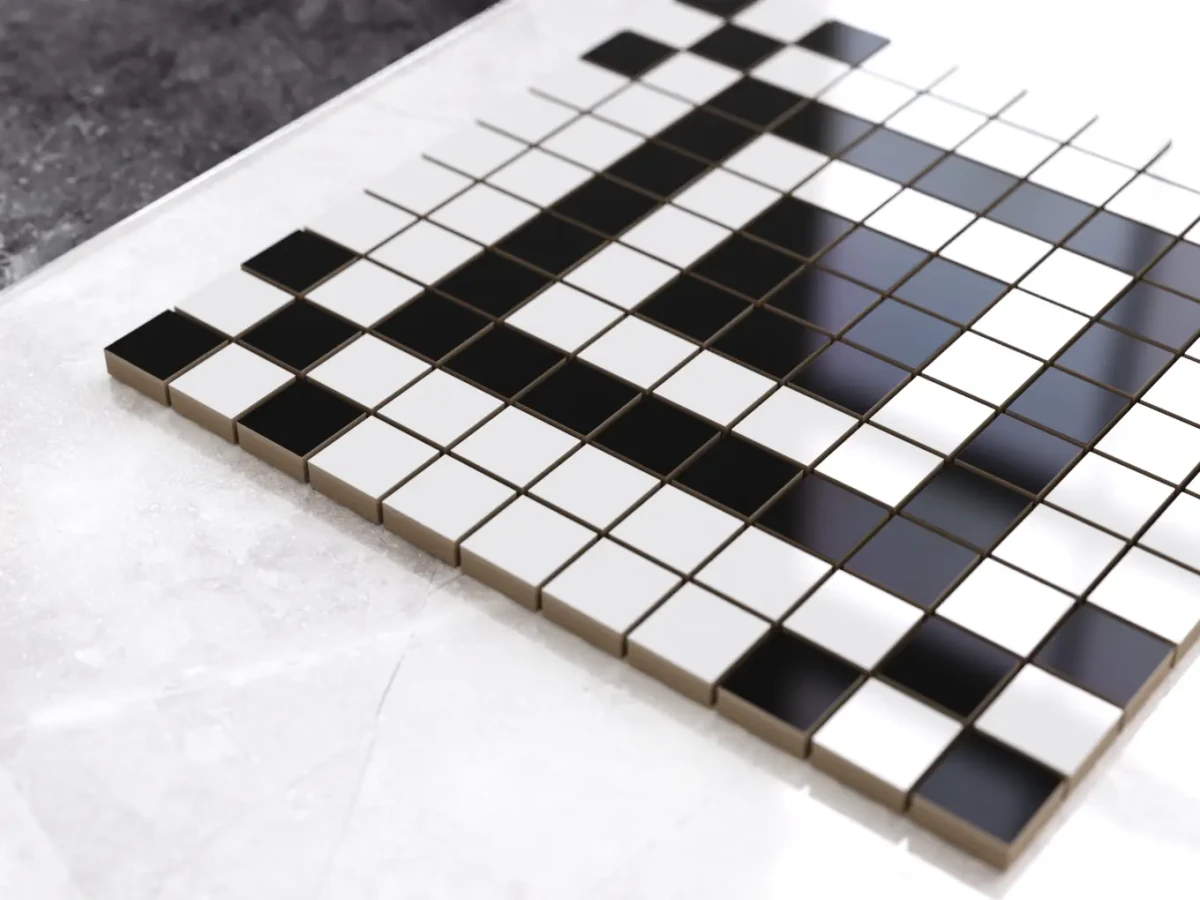 MOZAIKA CERAMICZNA Geometric® 10 CZARNA BIAŁA – dekoracyjne do wnętrz – Szklane Mozaiki