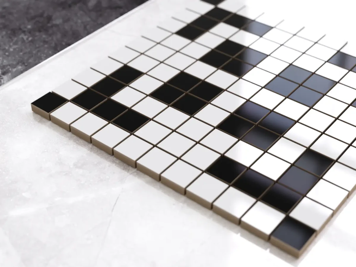 MOZAIKA CERAMICZNA Geometric® 11 CZARNA BIAŁA – dekoracyjne do wnętrz – Szklane Mozaiki