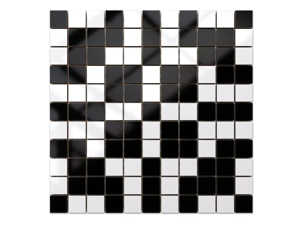 MOZAIKA CERAMICZNA Geometric® 13 CZARNA BIAŁA – dekoracyjne do wnętrz – Szklane Mozaiki