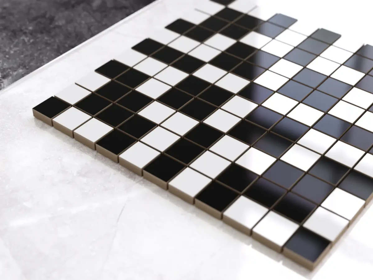 MOZAIKA CERAMICZNA Geometric® 13 CZARNA BIAŁA – dekoracyjne do wnętrz – Szklane Mozaiki