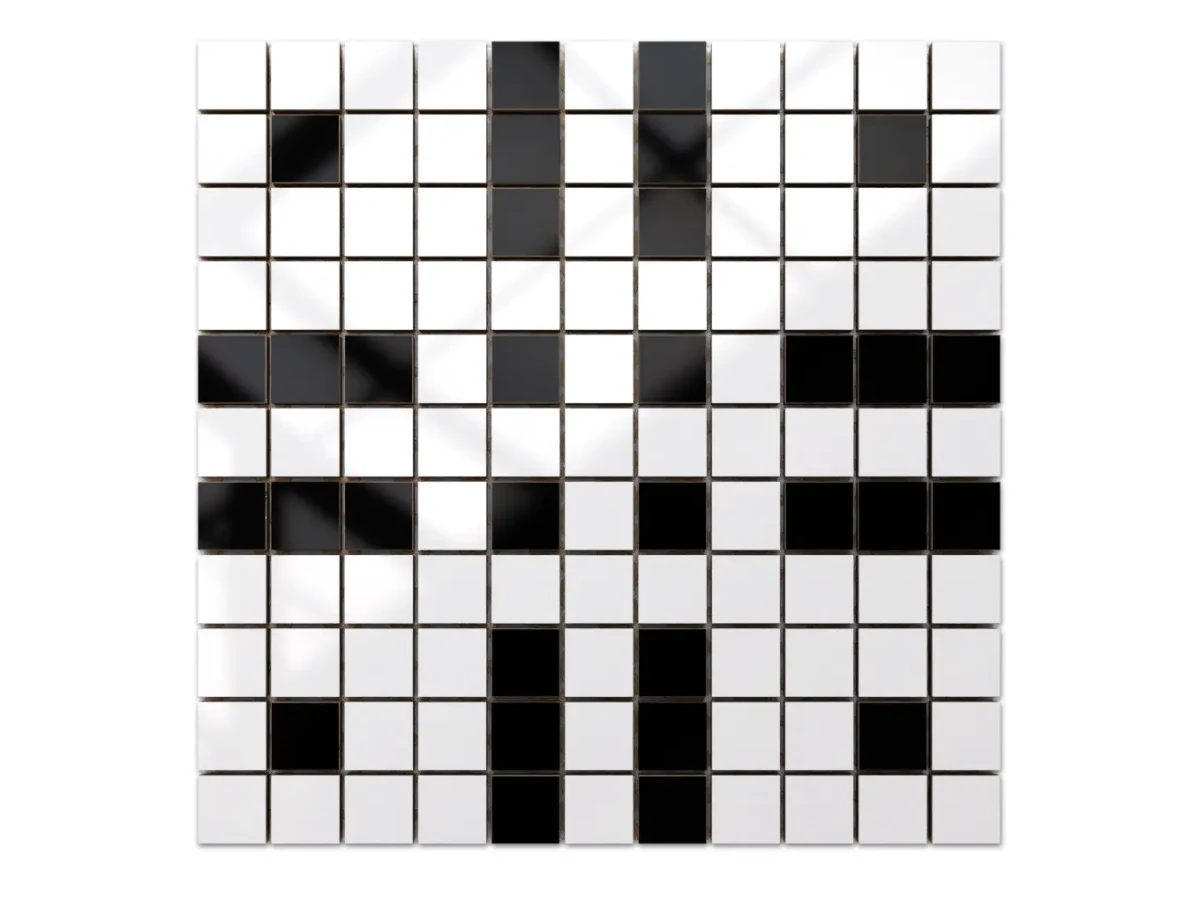 MOZAIKA CERAMICZNA Geometric® 14 CZARNA BIAŁA – dekoracyjne do wnętrz – Szklane Mozaiki